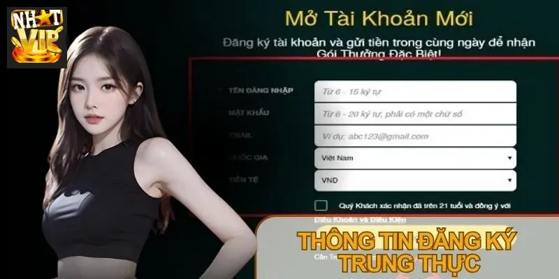 Thông tin đăng ký tài khoản phải chính xác