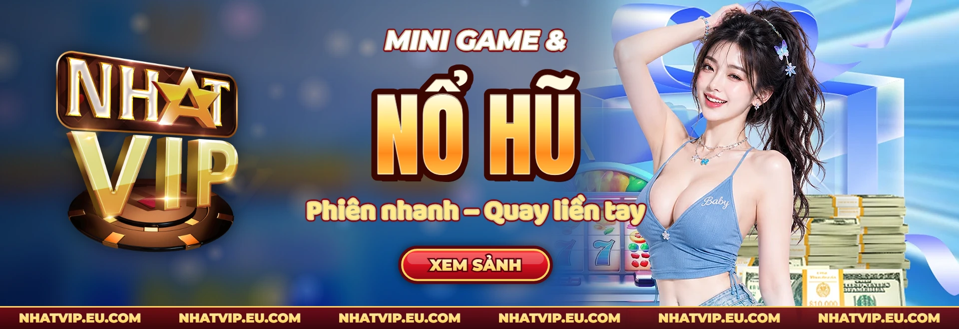 Banner sảnh mini game và nổ hũ Nhatvip