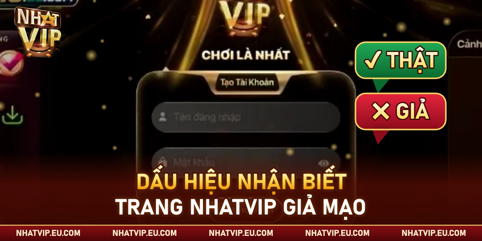 Dấu hiệu nhận biết trang Nhatvip giả mạo